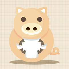 animal pig cartoon theme elements