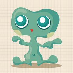 Space alien theme elements