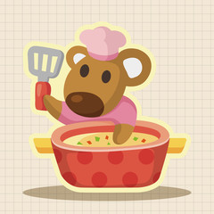animal mouse chef cartoon theme elements