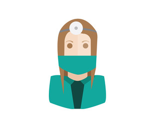 illustration of flat design. Surgeon doctor avatar