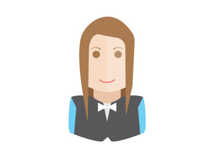 waiter avatar flat design icon. template elements for web and mobile applications