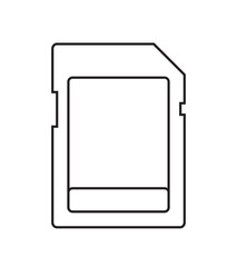 Vector icon of memory card in outline