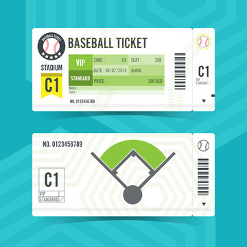 Baseball Ticket Card modern element design