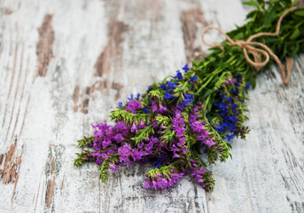 Pink and purple flowers