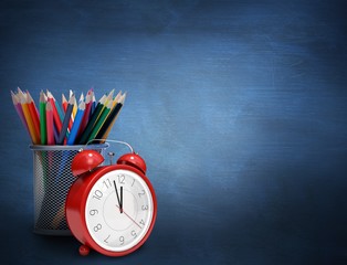 Composite image of school supplies