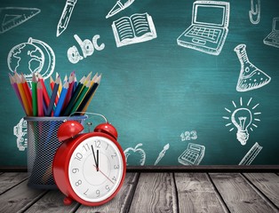 Composite image of school supplies