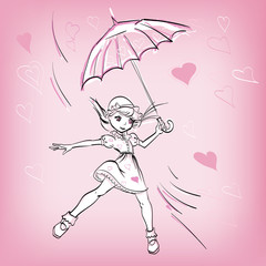 girl umbrella Love Story