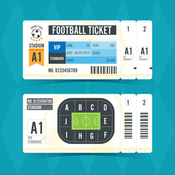 Football Ticket Modern Design. Vector illustration
