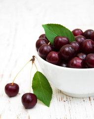 Bowl with cherries