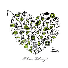 Love fishing, sketch for your design