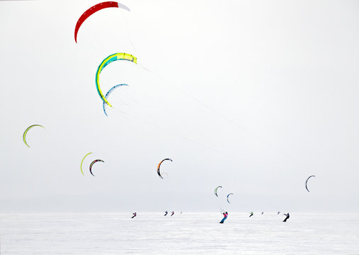winter kitesurfing