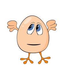 Happy Egg Cartoon Character - isolated