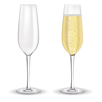 Glasses of champagne or sparkling wine.