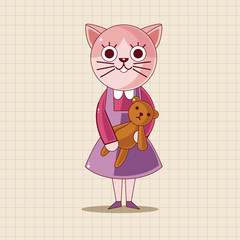 cat cartoon theme elements