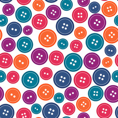Seamless pattern with sewing buttons, vector illustration
