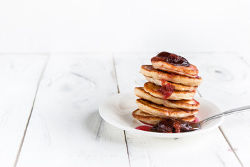 pancakes with plum jam