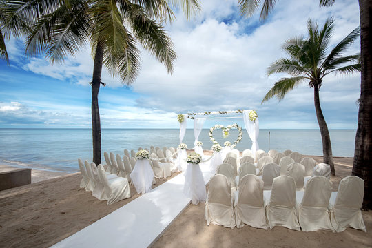 Wedding setting on a tropical beach
