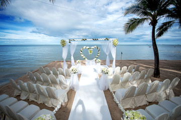 Wedding setting on a tropical beach
