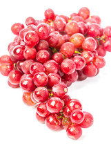 bunch of red soak grape on white background