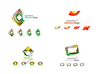 Universal abstract geometric shapes - business emblems