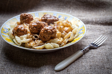 Meatballs with pasta