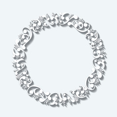 Ornamente Kreis white Papercut