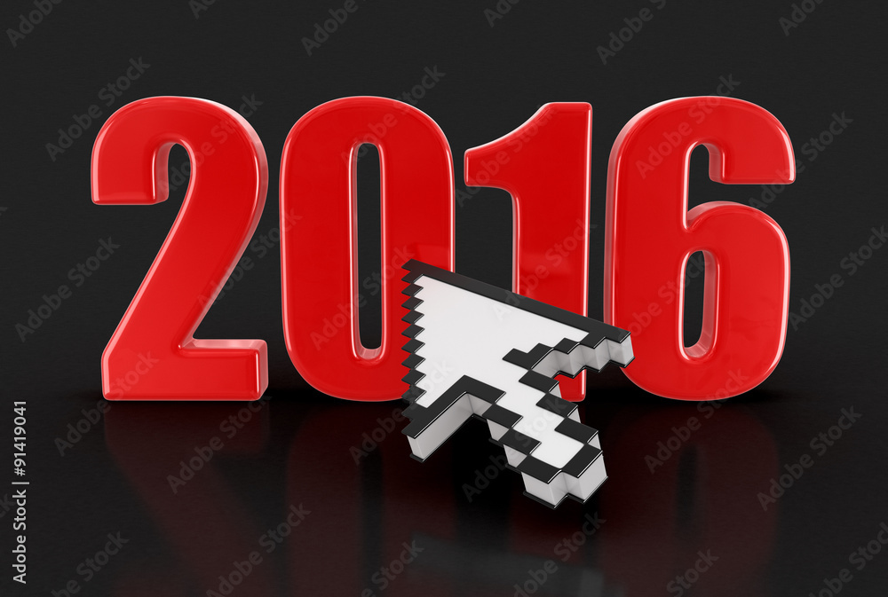 Poster cursor and 2016 (clipping path included)