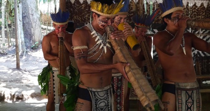 Indian tribe ritual in Amazon, Brazil