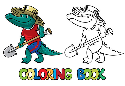 Crocodile-farmer. Coloring book
