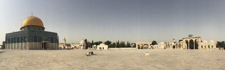 Fototapeta premium Spianata delle Moschee, Cupola della Roccia, Gerusalemme, panoramica, Israele
