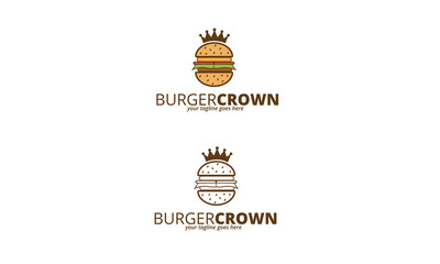 Burger Crown Logo Template
