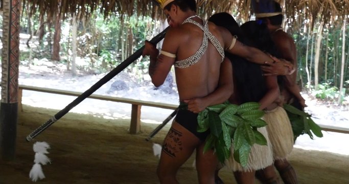 Indian tribe ritual in Amazon, Brazil