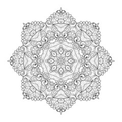 Vector Beautiful Deco Black Mandala