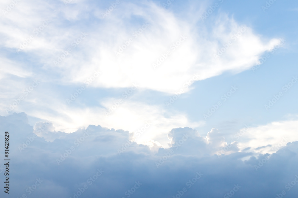 Wall mural blue sky background with clouds