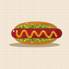 Fried foods theme hot dog elements