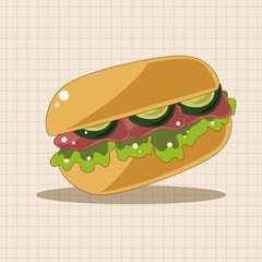 Fried foods theme hot dog elements