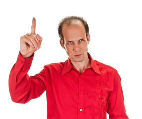 Fototapeta premium Eureka. man with an idea raising his finger