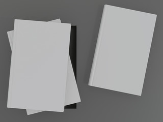 Mockup of the book with a white cover on a gray background
