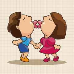 Valentine's day couple theme elements