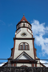 Historic Catholic Church of the Sacred Heart of Jesus in Puerto Varas, Chile. Built circa 1915.