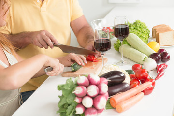 Cooking in the kitchen