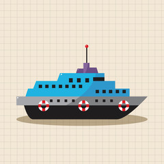 Transportation boat theme elements vector,eps