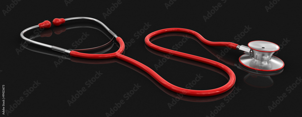 Poster stethoscope. image with clipping path