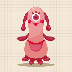 monster cartoon theme elements vector,eps