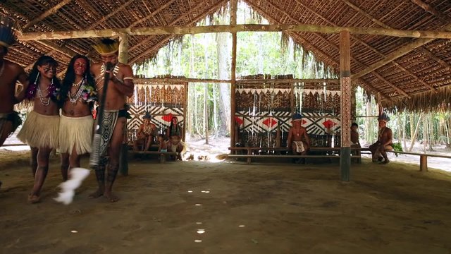 Indian tribe ritual in Amazon, Brazil