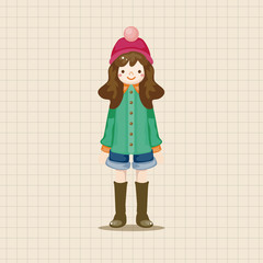 lady girl cartoon theme elements