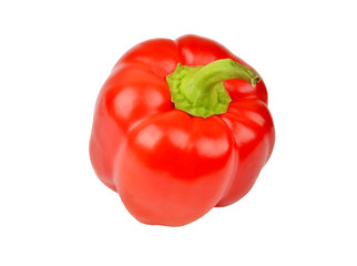 Red bell pepper, isolated on white background