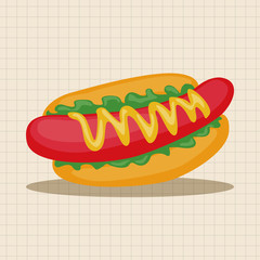 Fried foods theme hot dog elements