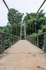 Hanging Bridge at Sai Yok Yai waterfall. Kanchanaburi of Thailand.