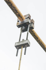 detail of  hanging bridge sling joint